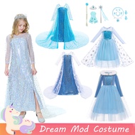 Elsa Frozen Blue White Baby Dress Princess Gown For Kids Halloween Cosplay Costume Christmas Outfits Long Sleeve Girls Set