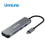 Unnlin USB C Dock Type C to HDMI USB 3.0 Micro SD Card Reader Thunderbolt 3