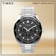TIMEX Weston TW2Y22600 Quartz Men's Watch Black Dial Stainless Steel 45mm 50m Water Resistant