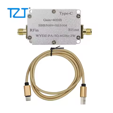 TZT SBB5089+SE5004 One-Way Microwave Power Amplifier RF Power Amplifier Module 40DB WYDZ-PA-5G-6GHz-
