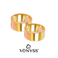 VENYSS Cincin Flat Perak 925 Sadur Emas 916 Cincin Tunang Cincin Nikah Cincin Lelaki Perempuan