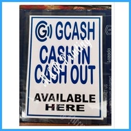 ▦ ◹ Gcash cash in white signage laminated