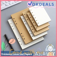 OKDEALS 80Sheets Loose Leaf Paper, Horizontal Line/Blank A5/A6/A7 Notebook Refill Paper, Simple Kraf