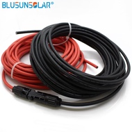 2 pcs/lot SOLAR Wire Extension Black+Red 2.5mm2 4mm2 6mm2 Cable with Male and Female Connector Cable Harness PV Cable