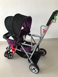 รถเข็นพี่น้อง Joovy caboose second hand stroller #good condition #twin