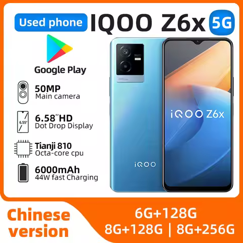 iQOO Z6x 5G Smartphone Dimensity810 50MP 6000mAH 44W SuperCharge 6.58'' 120HZ Android11 Mobile Phone