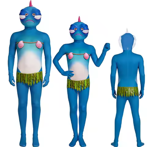 Anime Minions Costume Monster Cosplay Blue Bizarre jumpsuit Adult Halloween Party Manga Exhibition P