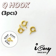 IBUY 916 Gold ROUND SPRING HOOK (3PCS) 0.47G 22K (916)