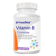 Vitamin B Complex Supplement with Grape Seed Extract, Choline & Inositol for Energy Boost & Cellular