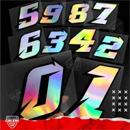 Hologram number stickers racing number stickers
