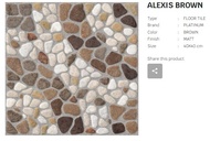 Keramik Lantai 40x40 Kasar PLATINUM Alexis Brown/Grey Motif Dekoratif