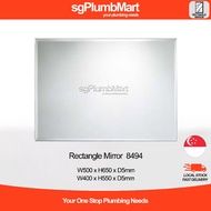 sgPlumbMart Frameless Beveled Wall Mount Simple Rectangle Mirror 5mm Thickness Vertical/Horizontal 650x500mm / 550x400mm