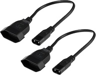 EMSea 2pcs IEC320 C8 Plug European Power Extension Cable 25 cm CEE7/16R for Laptop Printer TV