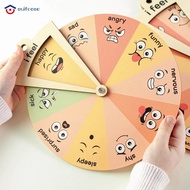 [SC] Wooden Wheel for Emotions Wooden Emotion Wheel Toy Emotion Wheel for Toddlers Enhance Emotional