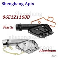 Aluminum Plastic Engine Thermostat Housing Cover & Gasket For Audi A4 B7 B8 A5 A6 C6 A7 A8L D4 Q5 2.