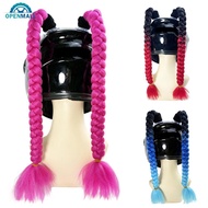 OPENMALL 2pcs Motorcycle Helmet Dual Pigtail Braids Decoration Woman Braids Wig For Motorbike Helmet