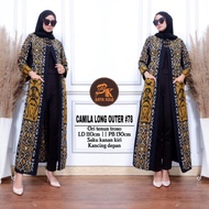 OUTER DRESS PANJANG MOTIF BATIK SONGKET ETNIK OUTERWEAR ORI TENUN