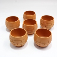 Terracotta Cups -Set of 6 -Handcrafted Terracotta Tea and Coffee Mugs