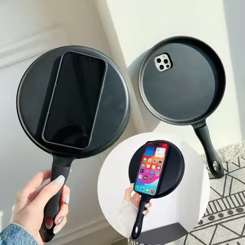Funny Creative Frying Pan Phone Case for iPhone 17 Pro Max 17 Pro 17 Air Fun Simulated Phone Case fo