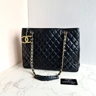 絕版中古包 Chanel 黑色經典托特包 單肩包 側背包 古董包 復古包