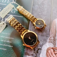 ■Fossil stainless steel waterproof fashion watch for men women gold jewelry relo couple watch seiko