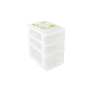 Mini 3-Layer Drawer Box Size 14 x 21 x 22 Cm. Clear White
