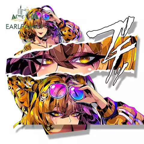 EARLFAMILY Bikini Anis Peek Fanart Car Sticker Sparkling Summer Sketch Waifu Decal Cartoon Gyaru Tat