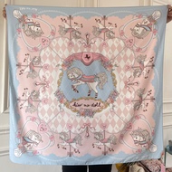 Kissmedoll - ลาย My Love  ขนาด 100x100 cm.ผ้าพันคอ/ผ้าคลุมไหล่