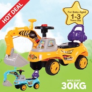 Kid Toy Ride On Engineering Construction Vehicle Excavator Bulldozer Digger with Music / Mainan Jeng