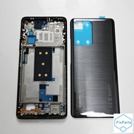 Original For Xiaomi 11T Pro 5G Metal Middle Frame Plate + Battery Door Housing Back Glass Cover Mi11