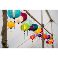 Round silk fabric lantern & garlic, Hoi an lantern, night light, decorative lamp