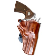Premium Leather OWB Paddle Holster Open Top Fits Colt Python 357 Magnum Revolver 4.25", Right Hand D