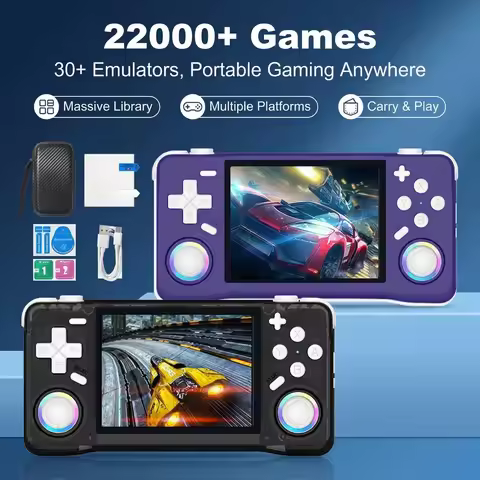 XF35H Mini Handheld Game Console 22000+ Games Portable Retro Video Game Console for Boys 3.5-inch Co