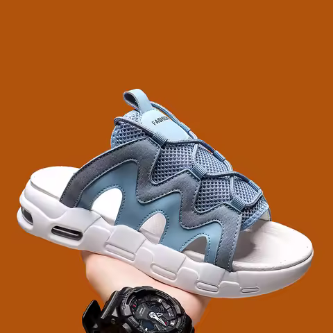 Summer air cushion slippers plus size 45 46 47 men designer soft sole sandals