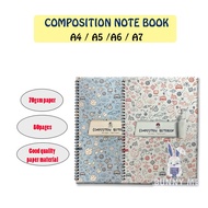 [BUNNY] Captain Wire O Ring Composition Notebook A4 A5 A6 A7 Size