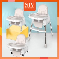 SIV Foldable High Chair Booster Seat For Baby Dining Feeding, Adjustable Height &amp; Removable Legs