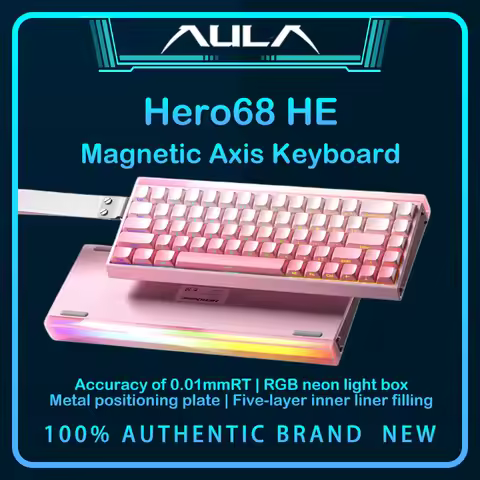 AULA HERO 68 HE Wired Magnetic Gaming Keyboard 68 Keys Hot Swap 0.01mm RT 8000Hz RGB Neon Light Box