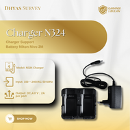 Charger Total Station Nikon Nivo N324 untuk Baterai Nikon Nivo 2m 2c Dual Charger Input 100-240VAC O