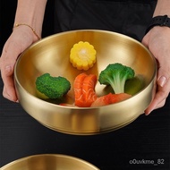 Korean Cold Noodle Bowl Golden Stainless Steel Instant Ramen Double Layer Bibimbap Large Soup Snail 