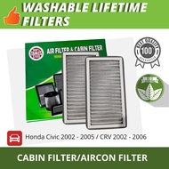 Cabin Aircon Filter for Honda Civic 2002 - 2005/ Honda CRV crv 2002 - 2006 Washable Type
