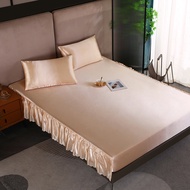 Solid color high-quality bed sheets, romantic atmosphere bed sheets, Korean style bed skirt bed shee