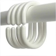 Taiwan Taiwan Ready Stock 24pcs Shower Curtain Accessories White C-Shaped Hook Buckle Plastic Hook S