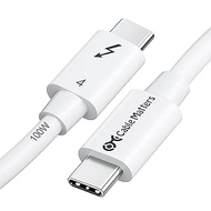 Cable Matters [Intel Certified] 40Gbps Thunderbolt 4 Cable 2.6ft with 8K Video and 100W Charging in White - 0.8m, Compatible with USB4, Thunderbolt 3 Cable and USB-C