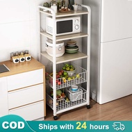 5 Layer Stainless Organizer Rack Storage Shelf for Thicken Kitchen Cabinet with Wheels Steel