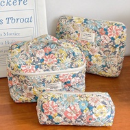 1 PC Colorful Printed Floral Quilted Cute Makeup Pouch Make Up Bag Large Capacity Portable Makeup Ba