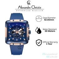 [Official Warranty]Alexandre Christie 3039GCRURBU Silicone Strap 42mm Men's Chronograph Watch 3039GC