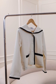 Cropped jacket gen 2 แจ็คเก็ตครอป ดีเทลตัดขอบ สีทูโทน กระดุมมุข ใส่เป็นเสื้อ หรือ ใส่คลุมก็สวย ดูเรี