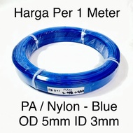 PA Nylon Tubing Hose Blue 5mm x 3mm OD 5mm ID 3mm Thickness 1mm Tube | PA5 Pneumatic Polyamide Tube 