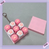 YYE Fidget Keychain, Keys Button 9Keys Keyboard Clicker Toy, Relaxing Keycap Pass The Time DIY Keybo