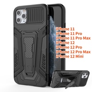 2 in 1 For iPhone 12 11 Pro Max iPhone 12 11 Pro iPhone 12 11 12 Mini Case Magnetic Car Holder Stand Cover With Bracket Stand Shockproof Kickstand Hard Phone Back Cover Phone Case
